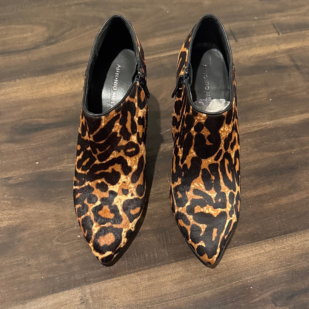 ANTONIO MELANI Leopard Print Ankle Boots